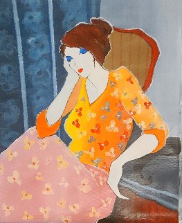 Untitled Painting 2005 22x18 Original Painting - Itzchak Tarkay Untitled Painting 2005 22x18 Original Painting - Itzchak Tarkay