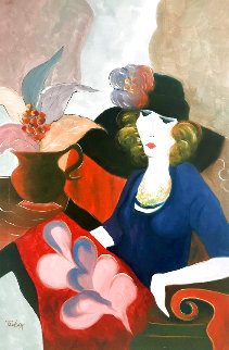 Untitled Painting 36x24 Original Painting - Itzchak Tarkay Untitled Painting 36x24 Original Painting - Itzchak Tarkay