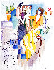 Yellow and Orange Dress 2004 28x24 Watercolor by Itzchak Tarkay - 0