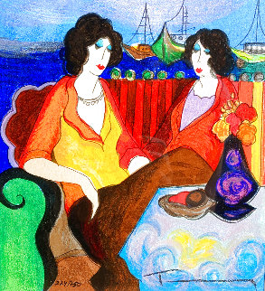 Untitled Painting 2007 20x18 Original Painting - Itzchak Tarkay Untitled Painting 2007 20x18 Original Painting - Itzchak Tarkay