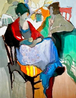 Woman Sitting 1980 Limited Edition Print - Itzchak Tarkay Woman Sitting 1980 Limited Edition Print - Itzchak Tarkay