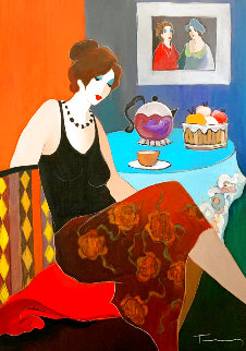 Silent Dream 2006 41x32 Super Huge Original Painting - Itzchak Tarkay Silent Dream 2006 41x32 Super Huge Original Painting - Itzchak Tarkay