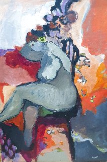 Lucy, Double Sided Painting 1980 27x20 (Early Work) Original Painting - Itzchak Tarkay Lucy, Double Sided Painting 1980 27x20 (Early Work) Original Painting - Itzchak Tarkay
