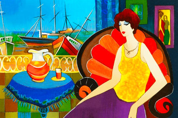 Bayside Evening 2012 Limited Edition Print - Itzchak Tarkay Bayside Evening 2012 Limited Edition Print - Itzchak Tarkay
