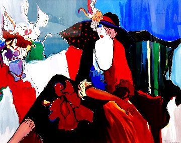 Lady in Red II Super Huge Limited Edition Print - Itzchak Tarkay Lady in Red II Super Huge Limited Edition Print - Itzchak Tarkay