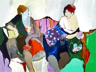 Two Women on a Sofa 1980 Limited Edition Print by Itzchak Tarkay - 2 Two Women on a Sofa 1980 Limited Edition Print by Itzchak Tarkay - 2