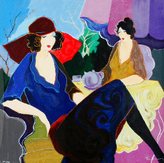 Red Chapeau AP Limited Edition Print - Itzchak Tarkay Red Chapeau AP Limited Edition Print - Itzchak Tarkay