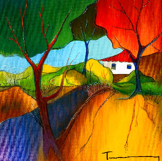 French Chateau 2008 Embellished Limited Edition Print - Itzchak Tarkay French Chateau 2008 Embellished Limited Edition Print - Itzchak Tarkay