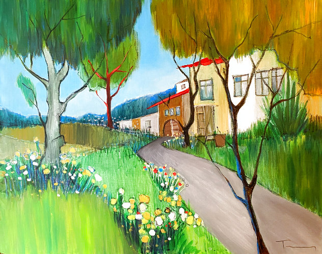 Autumn in the Country 2006 50x40 Huge Original Painting by Itzchak Tarkay