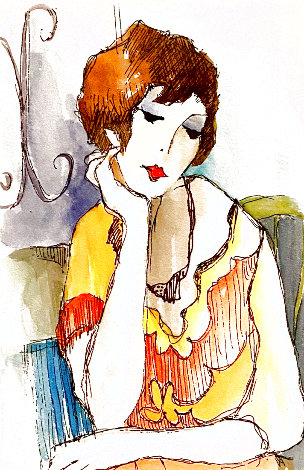 Dreaming Away Watercolor 2008 Watercolor - Itzchak Tarkay
