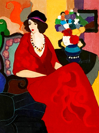 Untitled Portrait of a Woman AP Serigraph 16x11 by Itzchak
