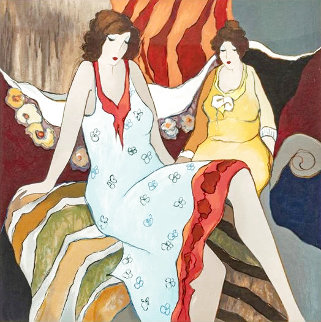 Mother Daughter 2008 Limited Edition Print - Itzchak Tarkay Mother Daughter 2008 Limited Edition Print - Itzchak Tarkay
