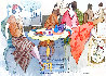 Delightful Discussion Watercolor 2005 29x33 Watercolor by Itzchak Tarkay - 0