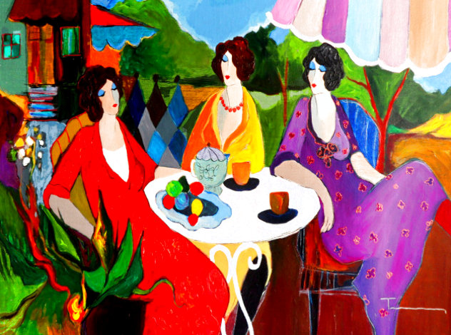 Spring Afternoon B Unique - Very Heavily Embellished Limited Edition Print by Itzchak Tarkay