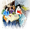 Multiple Gatherings  Watercolor 2006 28x29 Watercolor by Itzchak Tarkay - 0