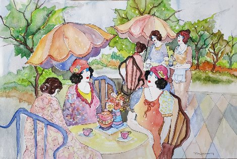 Sunny Day Watercolor 2000 15x22 Watercolor - Itzchak Tarkay