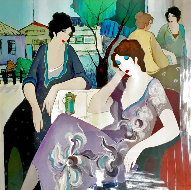 Attractive Reception - Huge Framed Serigraph  46x47 by Itzchak Tarkay