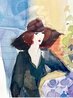Watercolor 24x20 Watercolor by Itzchak Tarkay - 3 Watercolor 24x20 Watercolor by Itzchak Tarkay - 3