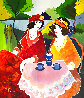 Sisters Afternoon Tea 2002 32x28 Original Painting by Itzchak Tarkay - 0