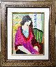 Dressed in Fuscia 22x19 Original Painting by Itzchak Tarkay - 1