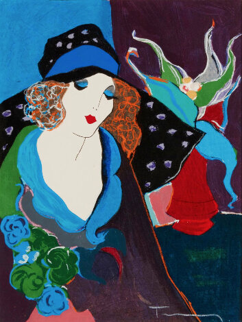 Demoiselle et Fleurs 1998 Limited Edition Print - Itzchak Tarkay