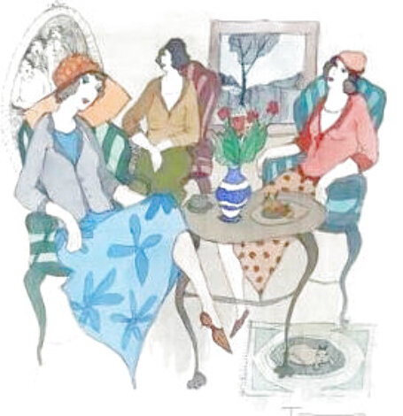 A Perfect Day Watercolor 2005 29x29 Watercolor - Itzchak Tarkay