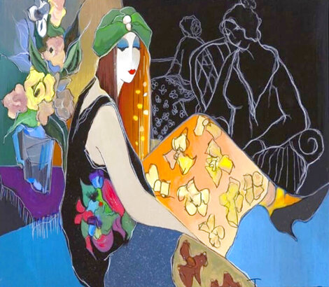 Look of Love 2008 Embellished Serigraph on Canvas Limited Edition Print - Itzchak Tarkay