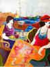 Untitled Restaurant Scene 36x47 - Huge Original Painting by Itzchak Tarkay - 2