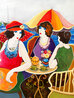 Untitled Restaurant Scene 36x47 - Huge Original Painting by Itzchak Tarkay - 3