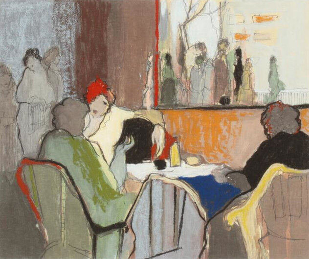 Bistro Society HC Lithograph Limited Edition Print by Itzchak Tarkay Bistro Society HC Lithograph Limited Edition Print by Itzchak Tarkay