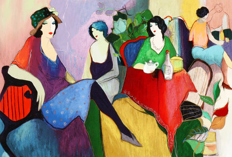 Courtside Poses Limited Edition Print - Itzchak Tarkay