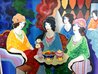 Cafe Bella 2000 35x45 - Framed Acrylic on Canvas - Huge Original Painting by Itzchak Tarkay - 4