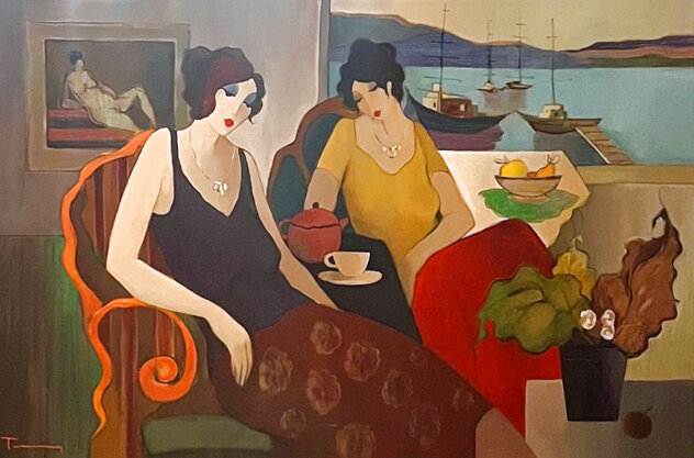 Thinking of You Portraiture by Itzchak Tarkay - For Sale on Art