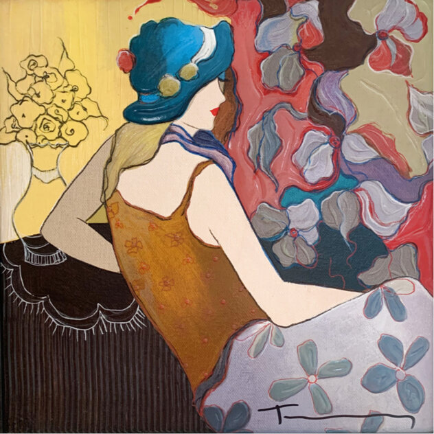 Joanna 2006 - Framed Embellished Serigraph on Canvas by Itzchak Tarkay