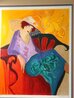 Seated Lady with Hat - Huge - 36x50 Limited Edition Print by Itzchak Tarkay - 2