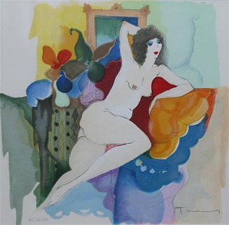 Amelie Reclining Limited Edition Print - Itzchak Tarkay Amelie Reclining Limited Edition Print - Itzchak Tarkay