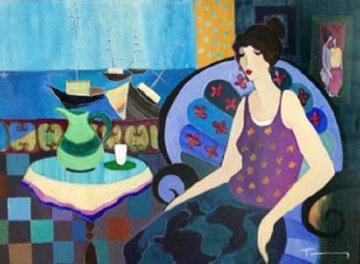 Summer Fun 2005 34x44 Huge Original Painting - Itzchak Tarkay Summer Fun 2005 34x44 Huge Original Painting - Itzchak Tarkay