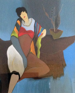 Annie Awaits 2004 Limited Edition Print - Itzchak Tarkay Annie Awaits 2004 Limited Edition Print - Itzchak Tarkay