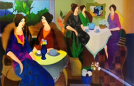 Lunch With Erin 2005 32x45 Huge Limited Edition Print - Itzchak Tarkay