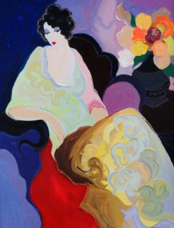Lady in Yellow 2000 Embellished Limited Edition Print - Itzchak Tarkay Lady in Yellow 2000 Embellished Limited Edition Print - Itzchak Tarkay
