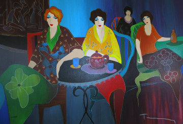 Cafe Bistro II 2008 Limited Edition Print - Itzchak Tarkay Cafe Bistro II 2008 Limited Edition Print - Itzchak Tarkay