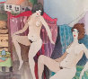 Resting Nudes Watercolor 2006 18x18 Watercolor by Itzchak Tarkay - 1 Resting Nudes Watercolor 2006 18x18 Watercolor by Itzchak Tarkay - 1