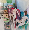 Resting Nudes Watercolor 2006 18x18 Watercolor by Itzchak Tarkay - 0 Resting Nudes Watercolor 2006 18x18 Watercolor by Itzchak Tarkay - 0