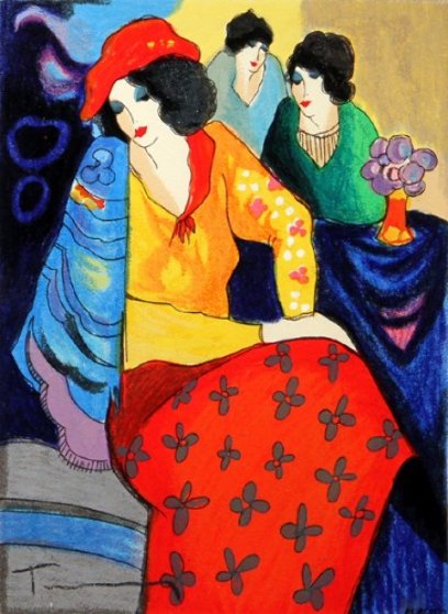 Blue Mood 2000 Limited Edition Print by Itzchak Tarkay Blue Mood 2000 Limited Edition Print by Itzchak Tarkay