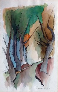 Autumn Watercolor 22x14 Watercolor - Itzchak Tarkay Autumn Watercolor 22x14 Watercolor - Itzchak Tarkay