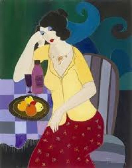 Relaxing Lunch 2007 Limited Edition Print by Itzchak Tarkay Relaxing Lunch 2007 Limited Edition Print by Itzchak Tarkay