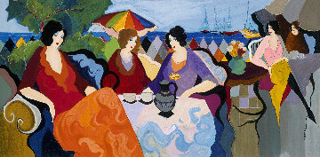 Holiday in Cannes AP 1994 Limited Edition Print - Itzchak Tarkay Holiday in Cannes AP 1994 Limited Edition Print - Itzchak Tarkay