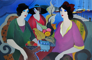 Untitled Painting 49x40 Original Painting - Itzchak Tarkay Untitled Painting 49x40 Original Painting - Itzchak Tarkay