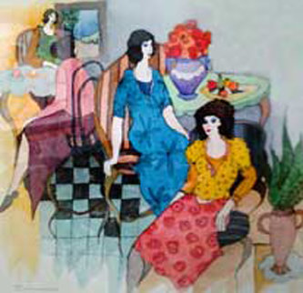 Annie's Luncheon #25 24x24 Unique Works on Paper (not prints) - Itzchak Tarkay Annie's Luncheon #25 24x24 Unique Works on Paper (not prints) - Itzchak Tarkay