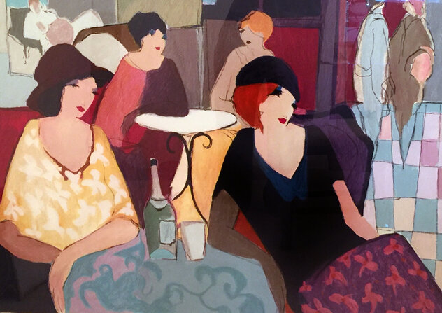 Aperitif 1990 Huge 31x42 Limited Edition Print by Itzchak Tarkay